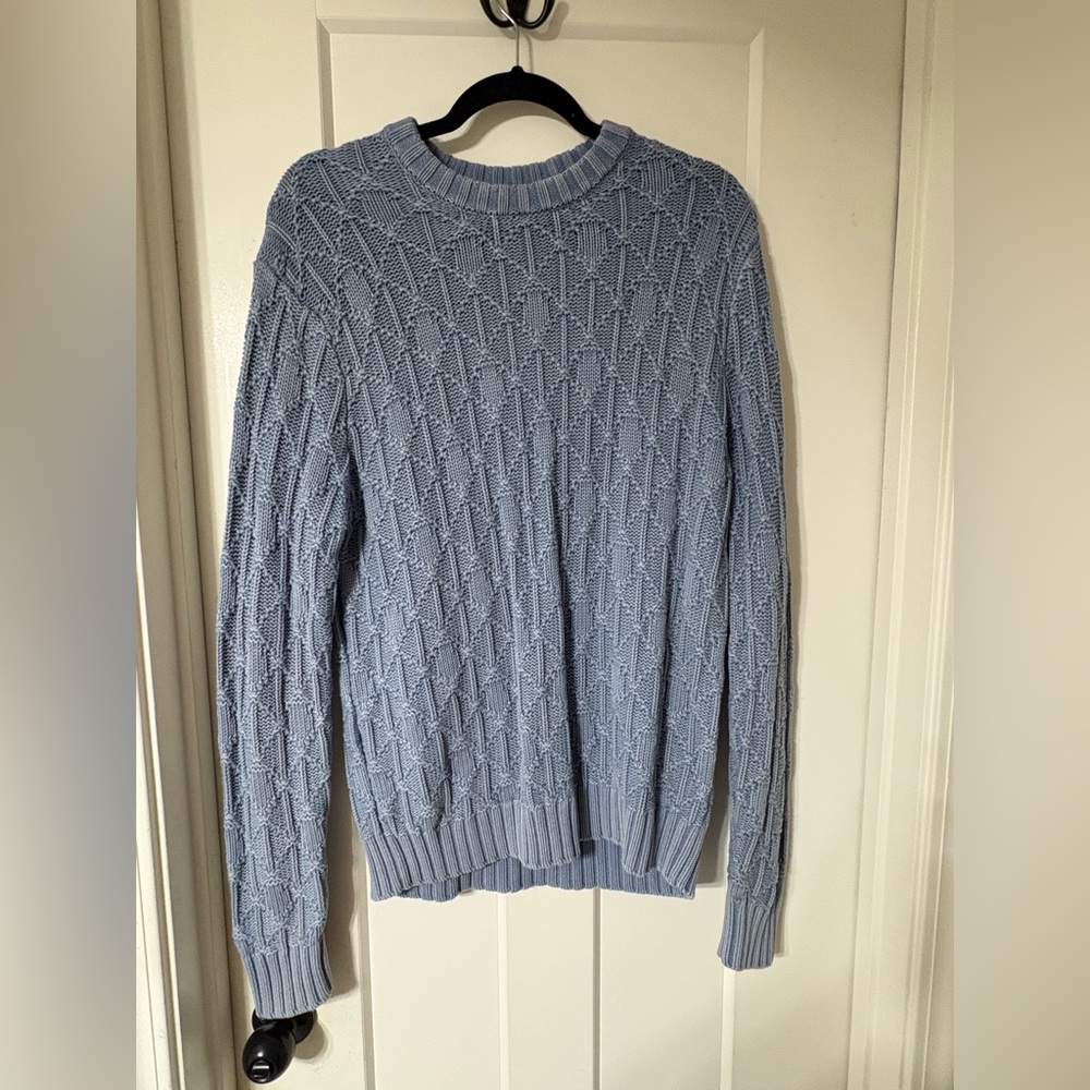 American Eagle NWT Men's Light Blue Textured Cable Knit Sweater